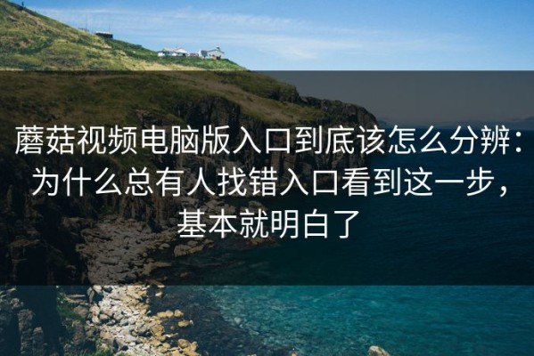 蘑菇视频电脑版入口到底该怎么分辨：为什么总有人找错入口看到这一步，基本就明白了