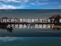 91网和新91黑料后来热度回来了，看点不是更多了，而是更深了