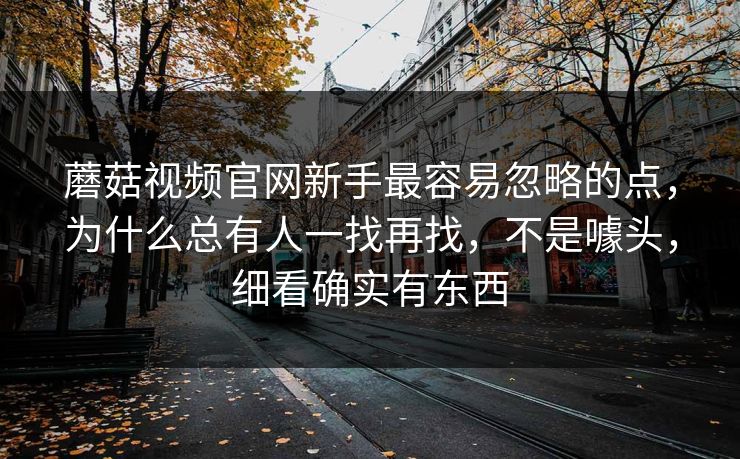 蘑菇视频官网新手最容易忽略的点，为什么总有人一找再找，不是噱头，细看确实有东西