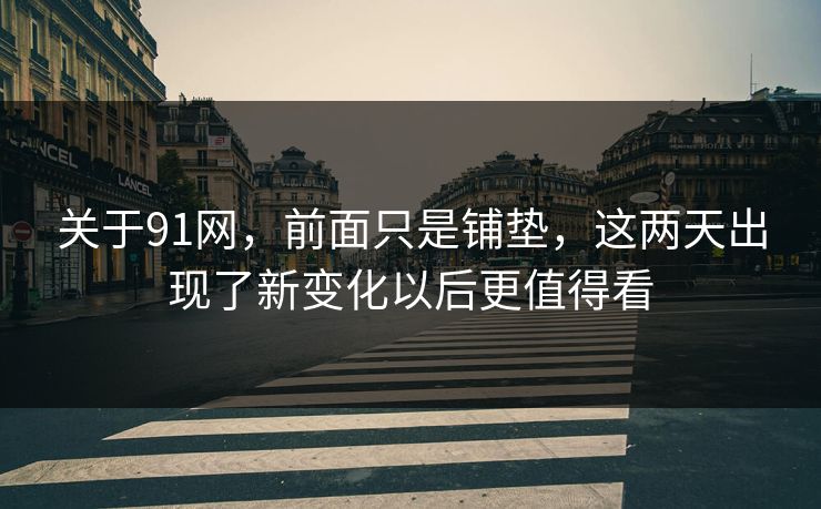关于91网，前面只是铺垫，这两天出现了新变化以后更值得看
