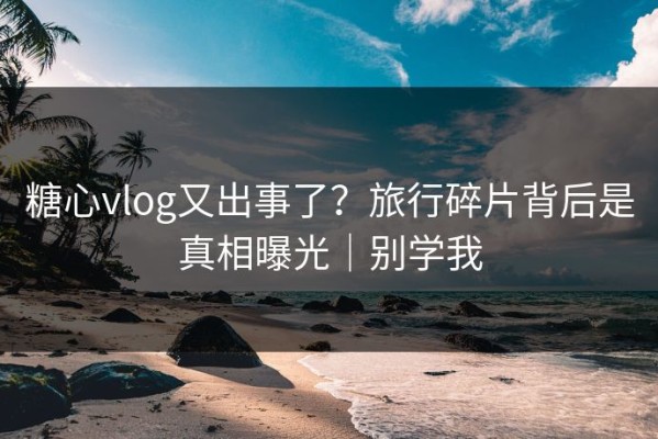 糖心vlog又出事了？旅行碎片背后是真相曝光｜别学我