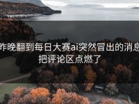 昨晚翻到每日大赛ai突然冒出的消息把评论区点燃了