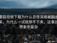 蘑菇视频下载为什么总在深夜被翻出来，为什么一试就停不下来，这事比想象中复杂