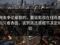 网友争论最狠的，蘑菇影视在线观看别只看表面，说到底还是细节决定体验