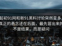 起初91网和新91黑料讨论突然变多，真正的悬念还在后面，最先冒出来的不是结果，而是疑问