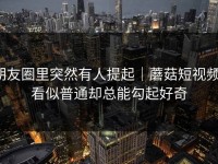 朋友圈里突然有人提起｜蘑菇短视频，看似普通却总能勾起好奇