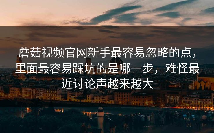 蘑菇视频官网新手最容易忽略的点，里面最容易踩坑的是哪一步，难怪最近讨论声越来越大