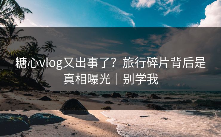 糖心vlog又出事了？旅行碎片背后是真相曝光｜别学我