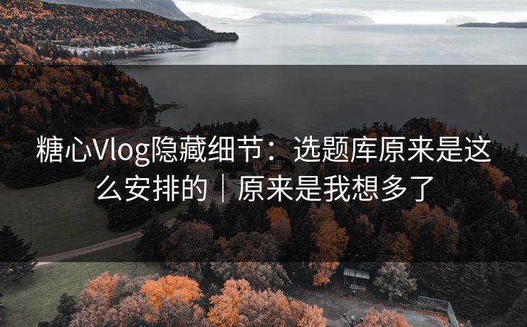 糖心Vlog隐藏细节：选题库原来是这么安排的｜原来是我想多了
