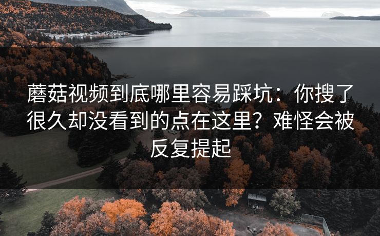蘑菇视频到底哪里容易踩坑：你搜了很久却没看到的点在这里？难怪会被反复提起
