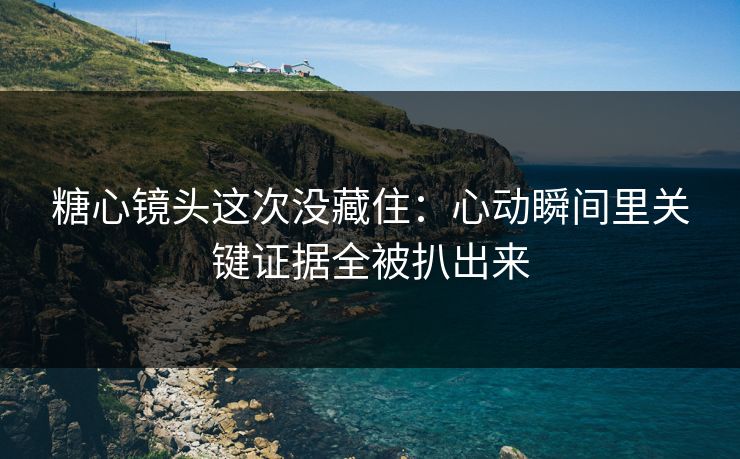 糖心镜头这次没藏住：心动瞬间里关键证据全被扒出来