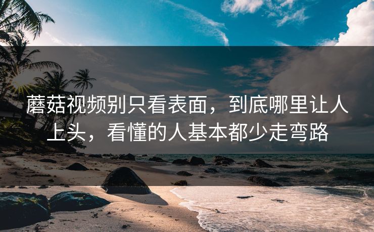 蘑菇视频别只看表面,到底哪里让人上头,看懂的人基本都少走弯路 蘑菇视频别只看表面,到底哪里让人上头,看懂的人基本都少走弯路