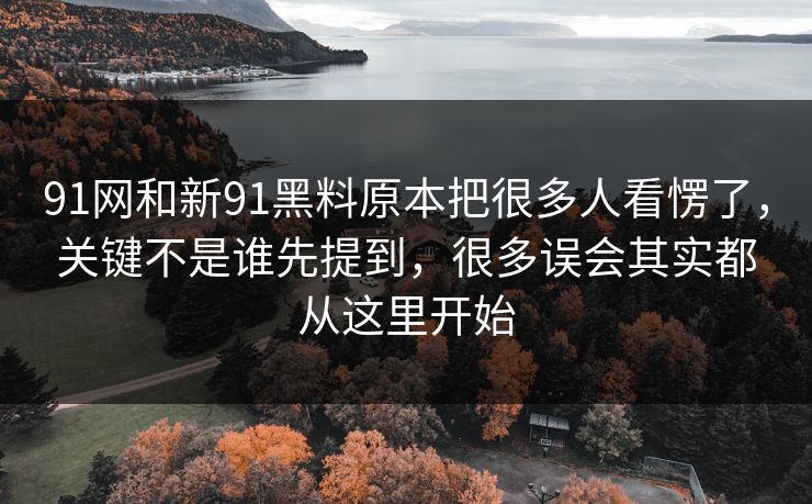 91网和新91黑料原本把很多人看愣了,关键不是谁先提到,很多误会其实都从这里开始 91网和新91黑料原本把很多人看愣了,关键不是谁先提到,很多误会其实都从这里开始